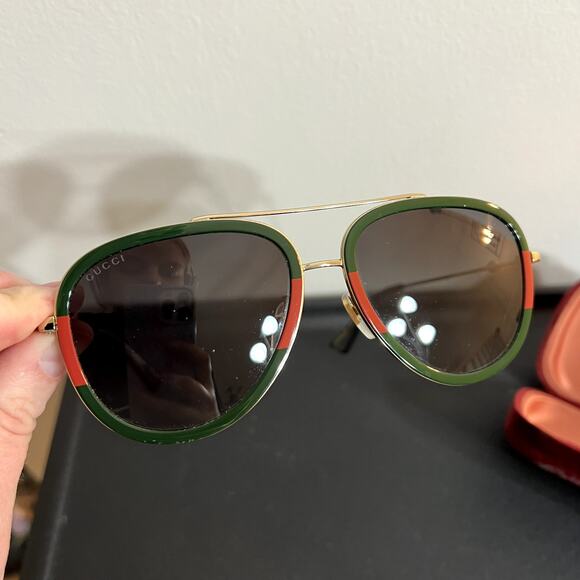 Gucci Aviator Pilot Sunglasses GG0062S - Picture 5 of 7